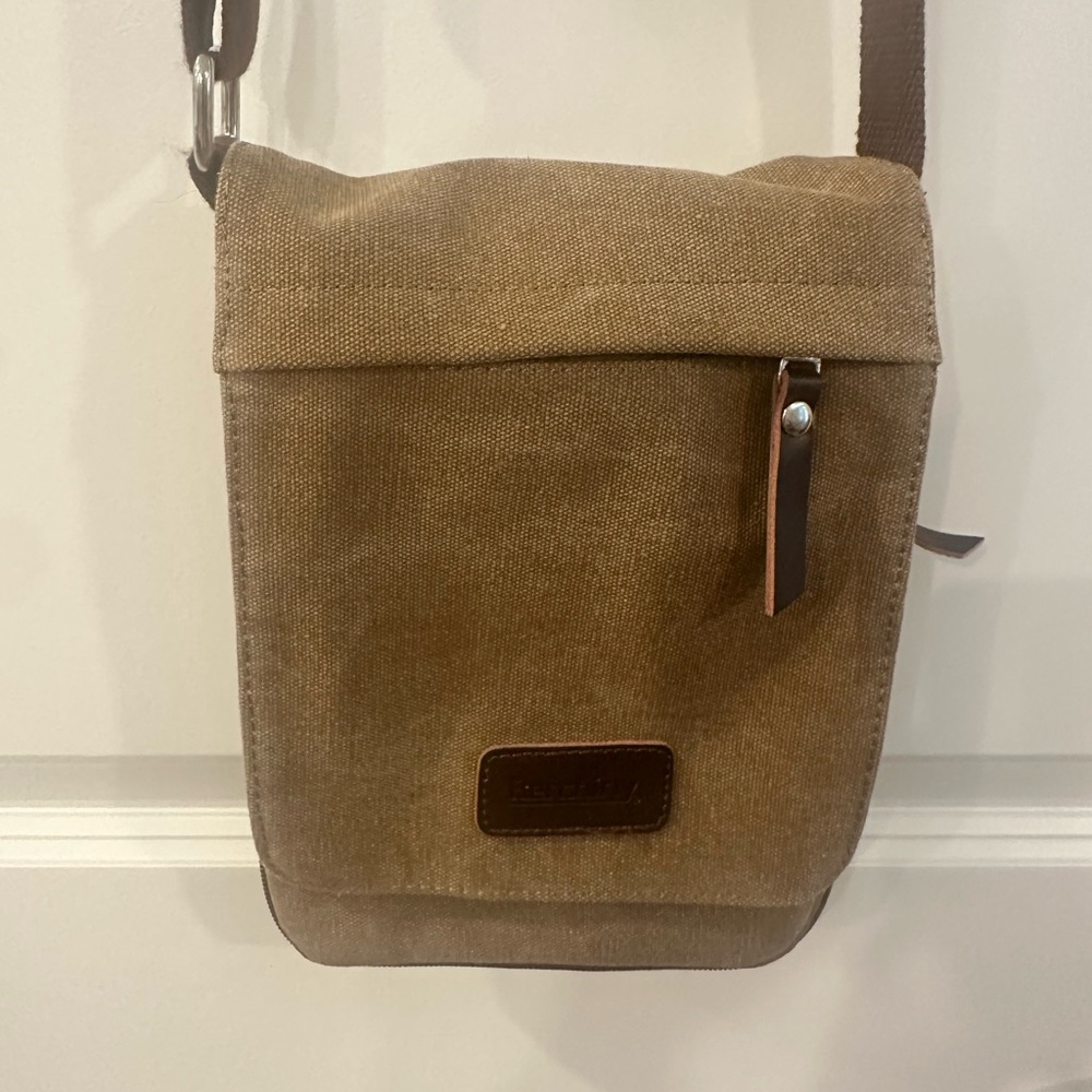 Brown Canvas Crossbody Bag